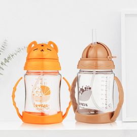[I-BYEOL Friends] 280ml, Tritan, one touch juice cup, Brown _Gravity ball and is easy to drink,  Backflow prevention valve , FDA approved, free of BPA _ Made in KOREA